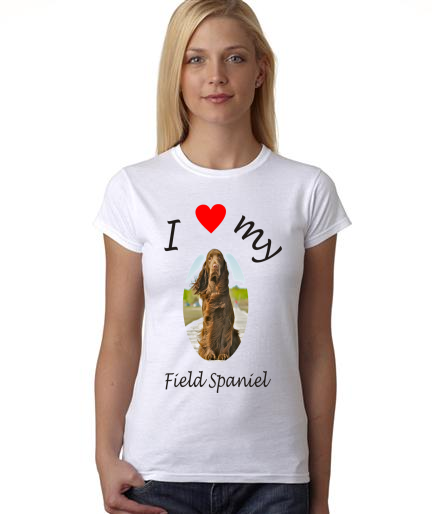 Dogs - I Heart My Field Spaniel on Womans Shirt